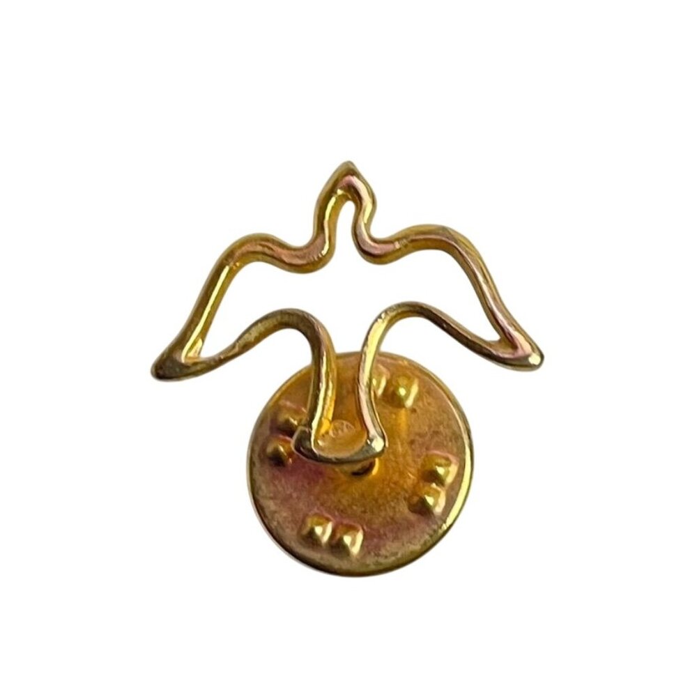 Vintage Gold Tone Flying Dove Lapel Hat Pin u